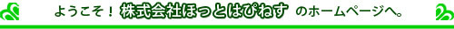 ようこそ！株式会社ほっとはぴねすのホームページへ